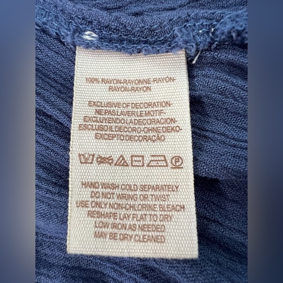 Free People Baby Doll Lace Inset Tunic Sz Small Blue - Picture 9 of 14